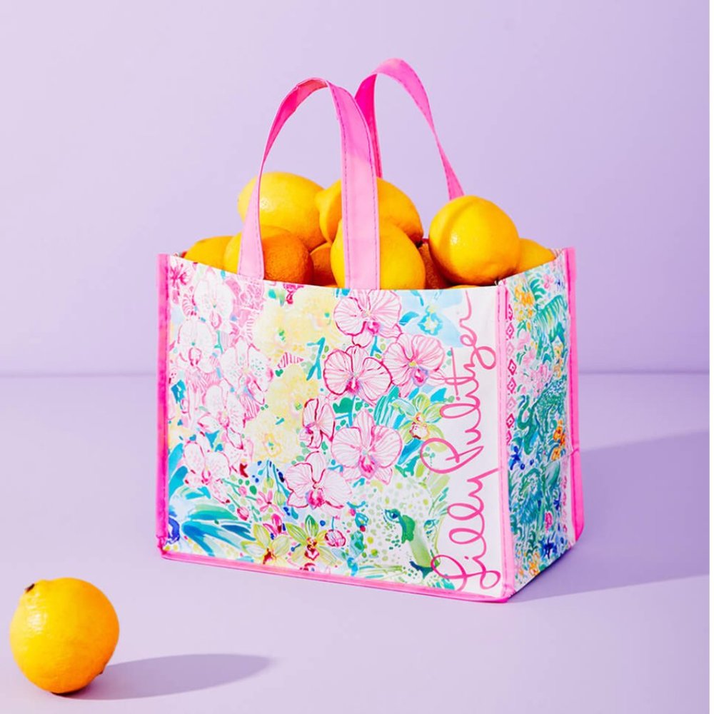 NEW Lilly Pulitzer Floral Jungle Market Shopper Tote